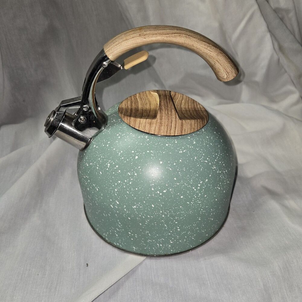 Tea Kettle 2.5 Qt JUST TEAZEN Beige/Tan Speckled Soft Touch Handle